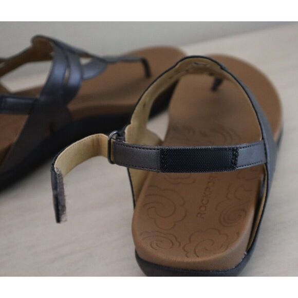 Rockport CCH18PT Women Sz 8M Pewter Ramona Cobb Hill Collection Flat Sandals SIB - Picture 2 of 11